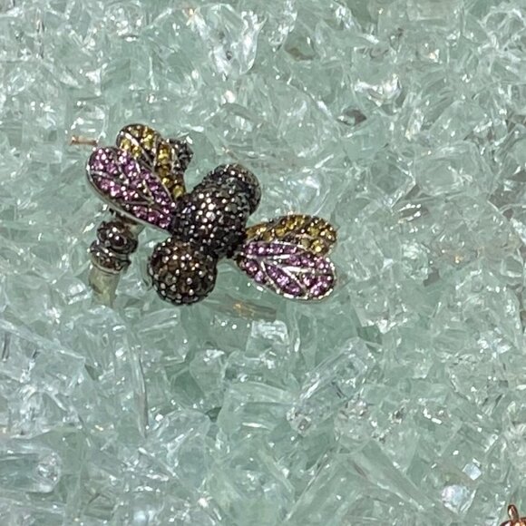 Dragonfly Ring set in a ornate Sterling Silver. - Picture 3 of 4